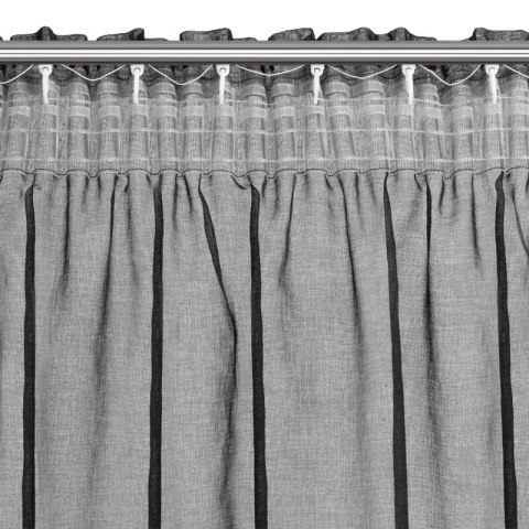 Gardine CARLI schwarz 140x250 Kräuselband