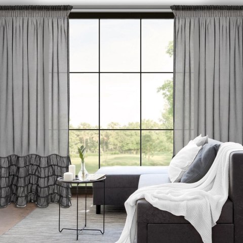 Gardine CARLI schwarz 140x250 Kräuselband