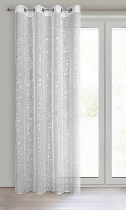 Gardine REVA weiß silber 140x250 Ösen