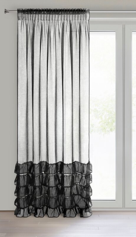 Gardine DANI 1 schwarz 140x250 Kräuselband
