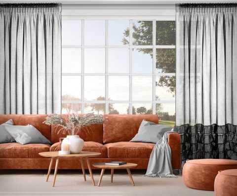 Gardine DANI 1 schwarz 140x250 Kräuselband