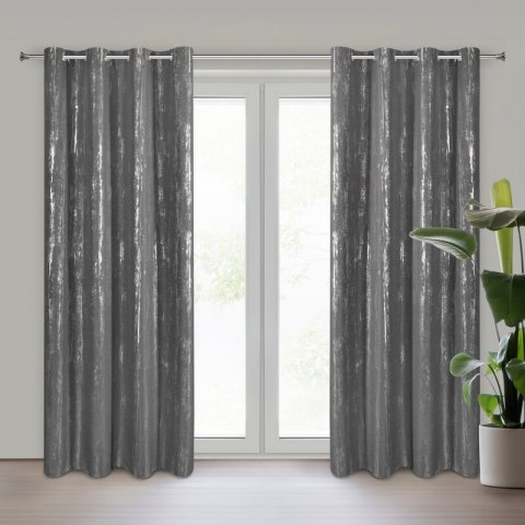 Vorhang LIBI graphit silber 140x250 Ösen