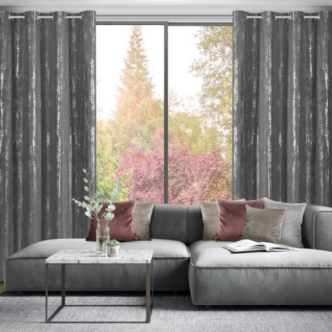 Vorhang LIBI graphit silber 140x250 Ösen