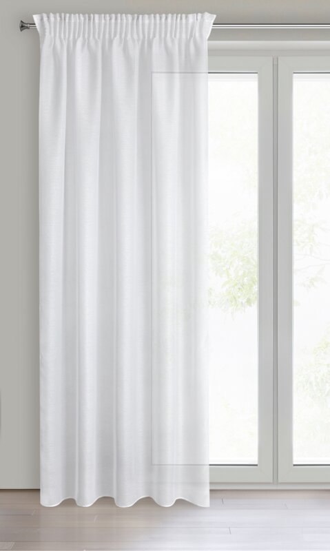 Gardine REBECCA weiß 140x250 Kräuselband