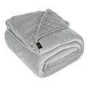 Wohndecke TEDY Teddy-Fleece kuschelige Sofadecke Sesselschoner Extra weich silber 170x210 cm silber