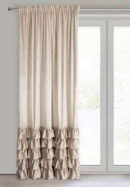 Vorhang CARLI mit Rüsche Velours Samtvorhänge beige 140x250 cm Kräuselband