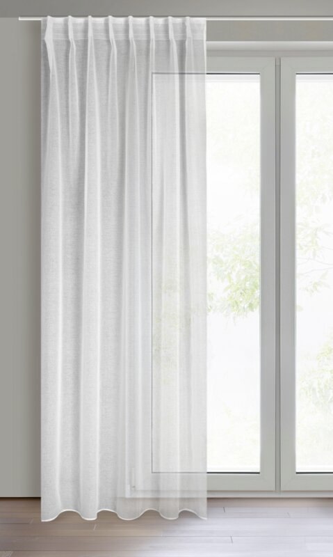 Gardine LAYLA weiß 140x270 Kräuselband FLEx
