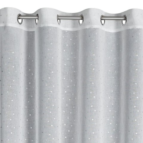 Gardine GINA weiß silber 140x250 Ösen