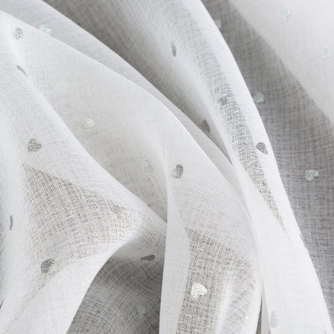 Gardine GINA weiß silber 140x250 Ösen