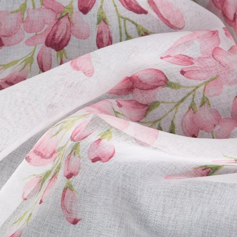 Gardine JULIETA weiß rosa 140x250 Ösen