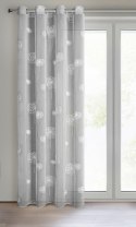 Gardine SABINE silber weiß 140x250 Ösen