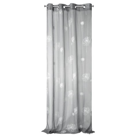 Gardine SABINE silber weiß 140x250 Ösen