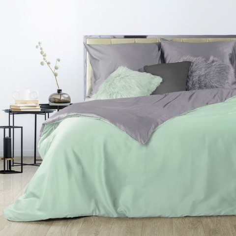 Bettwäsche garnitur NOVA3 silber minze 180x200 2x Kissenbezüge 70x80