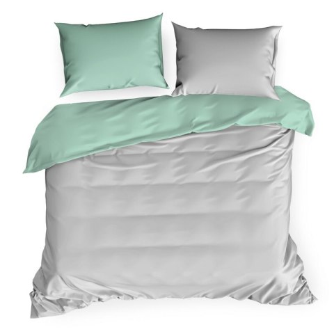 Bettwäsche garnitur NOVA3 silber minze 180x200 2x Kissenbezüge 70x80