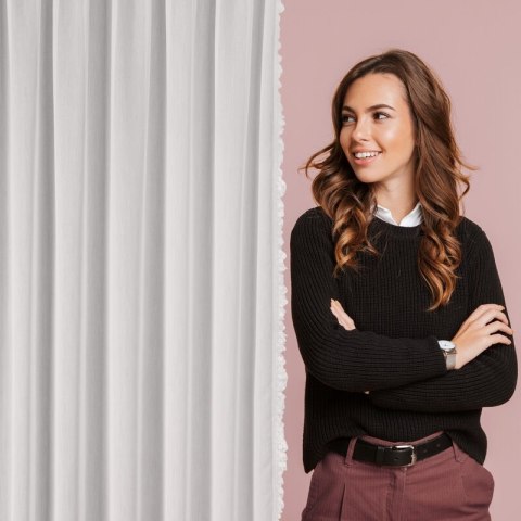 Gardine ELeinA weiß Set 140x270 Kräuselband Schlaufen