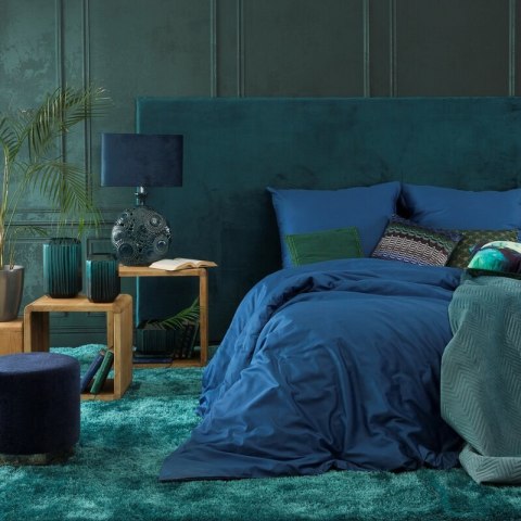 Bettwäsche garnitur DINA dunkelblau 160x200 2x Kissenbezüge 70x80