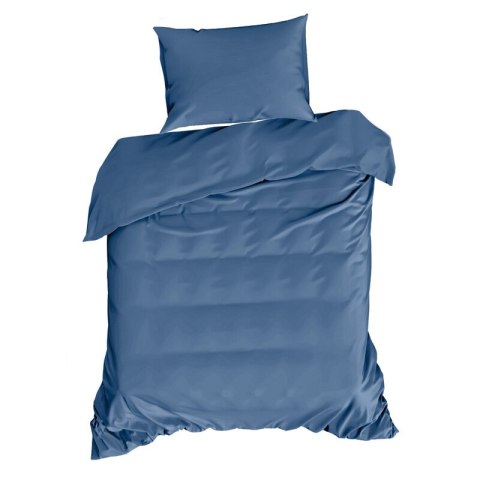 Bettwäsche garnitur DINA dunkelblau 160x200 2x Kissenbezüge 70x80