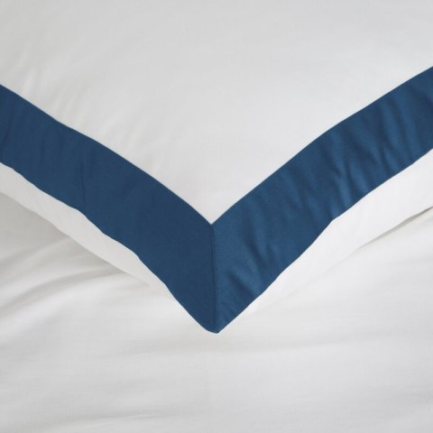 Bettwäsche garnitur LAURA weiß dunkelblau 220x200 2x Kissenbezüge 70x80