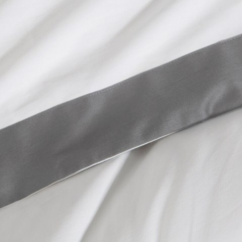 Bettwäsche garnitur LAURA weiß stahl 160x200 2x Kissenbezüge 70x80