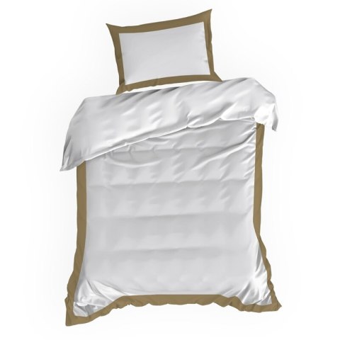 Bettwäsche garnitur LAURA weiß gold 220x200 2x Kissenbezüge 70x80