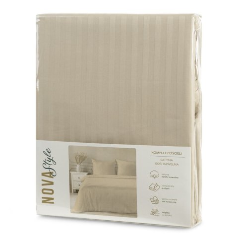 Satin Bettwäsche VERA beige 140x200 70x80 x1