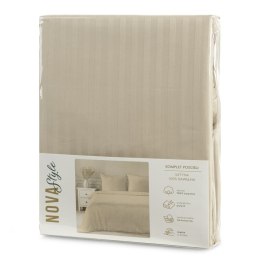 Bettwäsche garnitur Satin VERA beige 160x200 2x Kissenbezüge 70x80
