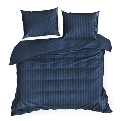 Satin Bettwäsche VERA dunkelblau 140x200 70x80 x1