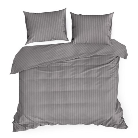 Bettwäsche garnitur Satin VERA stahl 220x200 2x Kissenbezüge 70x80