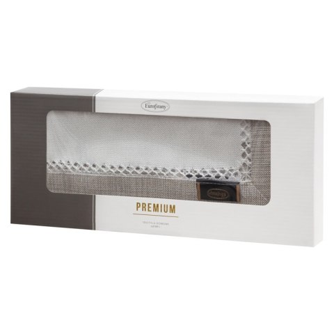 Tischdecke EMMA weiß silber 40x200