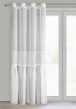 Gardine LAURI weiß silber 140x250 Ösen