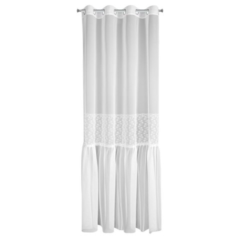 Gardine LAURI weiß silber 140x250 Ösen