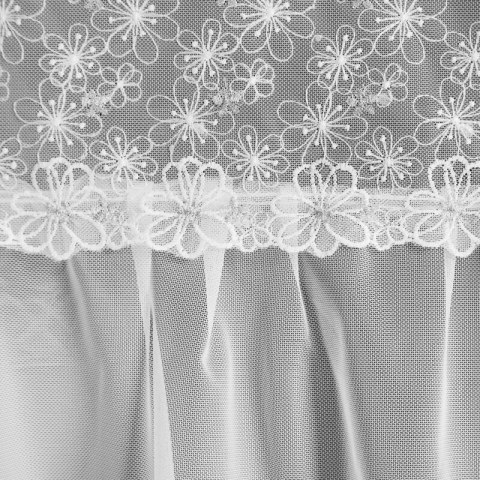 Gardine LAURI weiß silber 140x250 Ösen