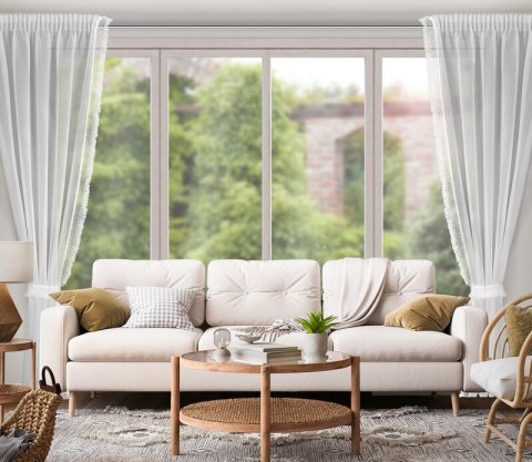 Gardine KIRA 3 weiß Set 140x270 x2 T Schlaufen