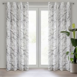 Vorhang ALIVIA weiß silber 140x270 Ösen