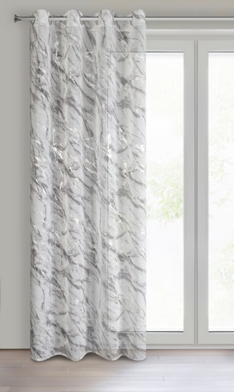 Vorhang ALIVIA weiß silber 140x270 Ösen