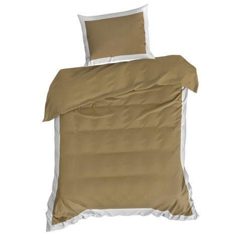 Bettwäsche garnitur LAURA gold weiß 220x200 2x Kissenbezüge 70x80