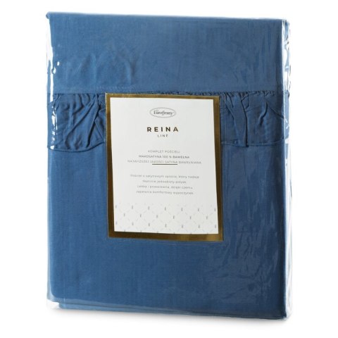 Satin Bettwäsche REINA23F 220x200 70x80 x2 dunkelblau