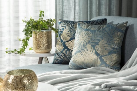 Kissenbezug Velvet Samt 72B 45x45 blau gold