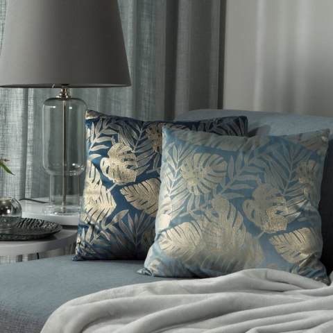 Kissenbezug Velvet Samt 72B 45x45 blau gold