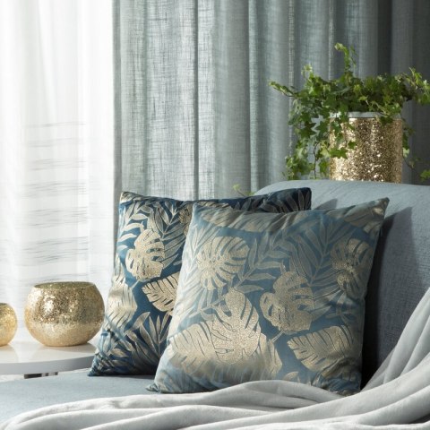 Kissenbezug Velvet Samt 72B 45x45 blau gold