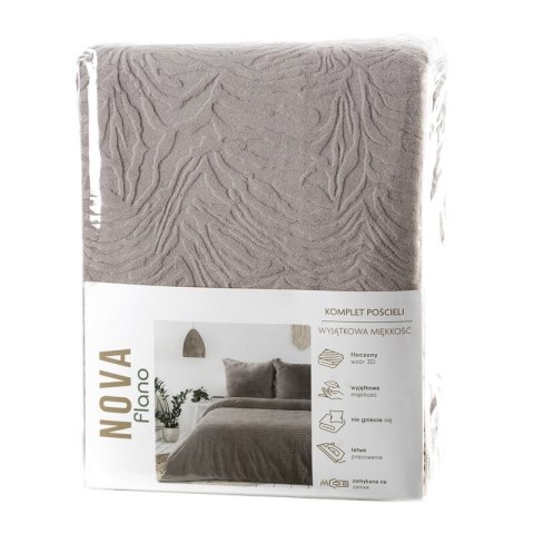 Bettwäsche garnitur FLANO beige 160x200 2x Kissenbezüge 70x80