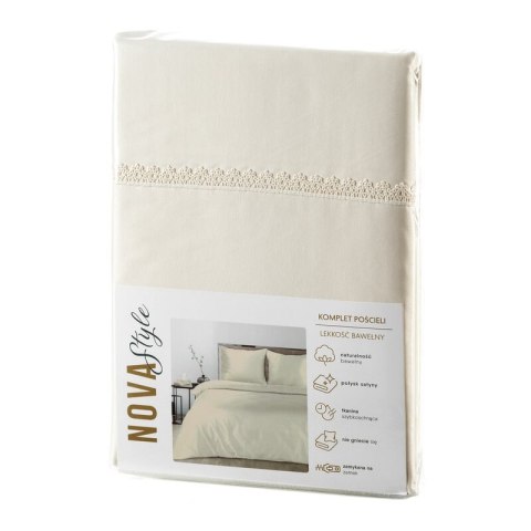 Bettwäsche garnitur LINDA creme 160x200 2x Kissenbezüge 70x80