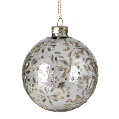 Christbaumschmuck Glas 463A 8CM weiß gold