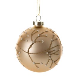 Christbaumschmuck Glas 470A 8CM beige gold