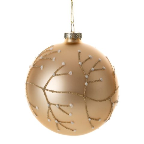 Christbaumschmuck Glas 470B 10CM beige gold