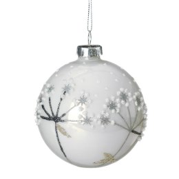 Christbaumschmuck Glas 475A 8CM weiß silber