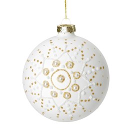 Christbaumschmuck Glas 477B 10CM weiß gold