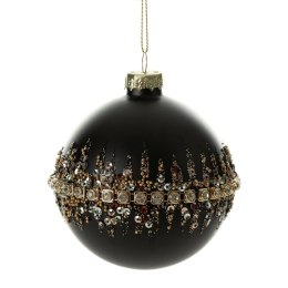 Christbaumschmuck Glas 489A 8CM schwarz gold