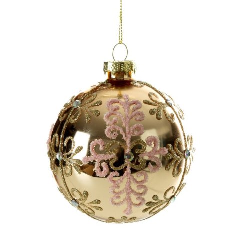 Christbaumschmuck Glas 490A 8CM gold rosa