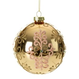 Christbaumschmuck Glas 490B 10CM gold rosa